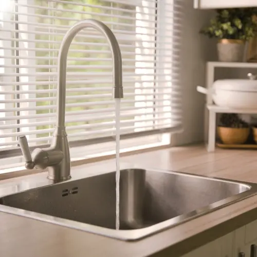 A kitchen sink with no leaks. Call RJ Plumbing Services if you need help tracking down and fixing leaks in your home or business.