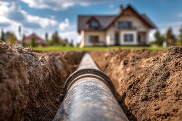 plumbing main line buried on the property of a battle ground wa house
